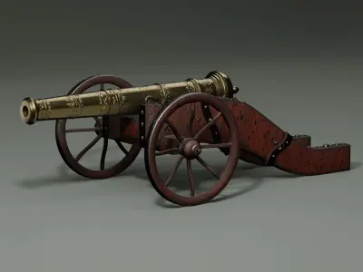 Old French artillery cannon 18 senchury  3D model