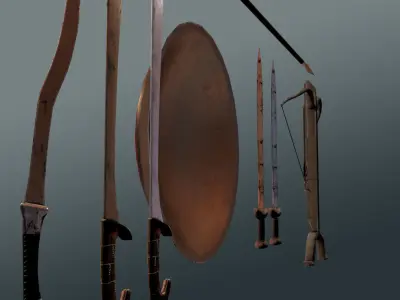 Ancient Greek Weapons Pack Low-poly 3D model