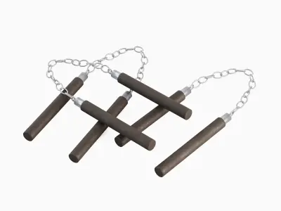Leather Nunchaku Set 3D model