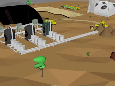 Gold mine Low poly version model Low-poly 3D model