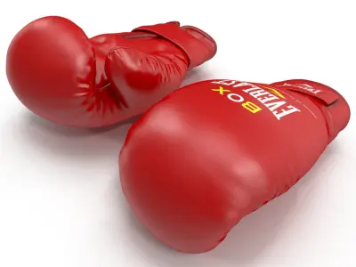 Boxing Gloves Everlast Red 3D model