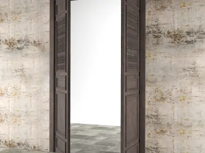 indochine door 01 Low-poly 3D model