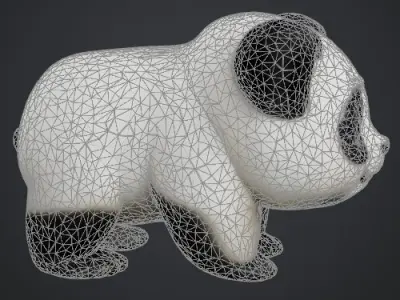 Panda Pet Low-poly 3D model