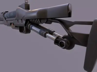 Railgun Heavy Riffle Lowpoly Low-poly 3D model
