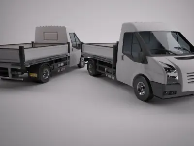 Flat Bed Van 3D model