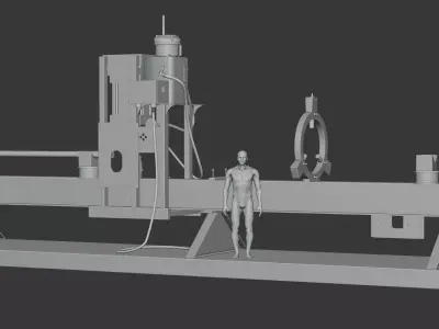 Industrial Hydraulic Press Machine-70 Ton Low-poly 3D model
