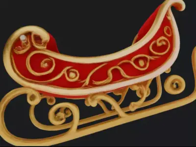 Santa Claus Sleigh Christmas 3D Model 3D model