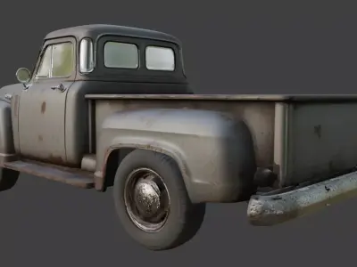 Vintage Rusty Pickup Truck 3D Model 3D model 2