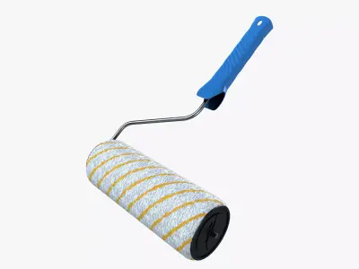 Paint roll brush Low-poly 3D model