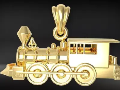 Train Charm Pendant Necklace Jewelry 3D print model