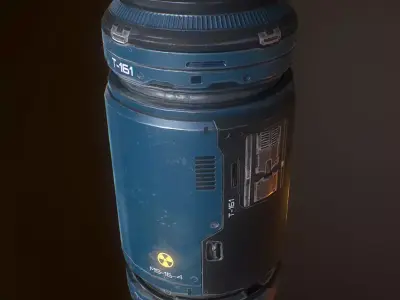 Sci fi Barrel Low-poly 3D model