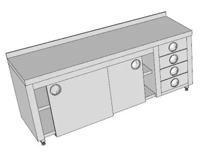 cupboard with drawers 3D model