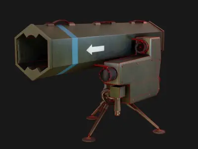 MSS12 Missile Launcher Anti Tank Weapon Brazil Army Low-poly 3D model