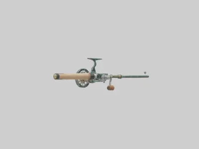 Fishing Rod and Reel model Low-poly 3D model