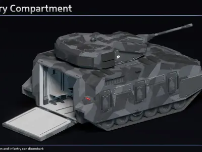 Scifi Crusher Infantry Fighting Vehicle Low-poly 3D model