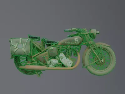 vintage motorcycle prop 3D model
