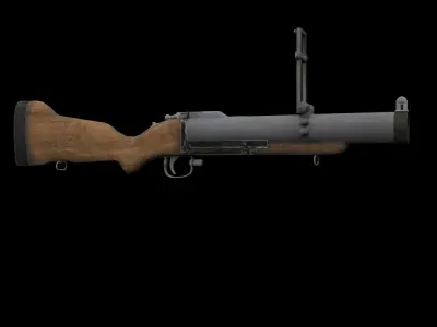 Grenade Launcher and Shell 3D model
