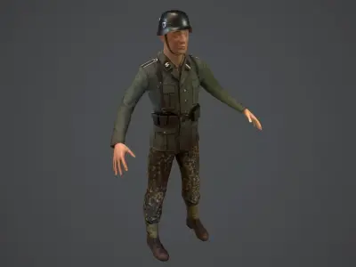 SS Soldier Low-poly 3D model