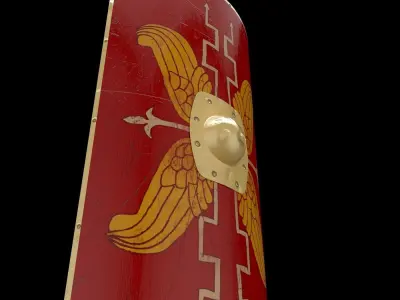 Roman shield  Low-poly 3D model