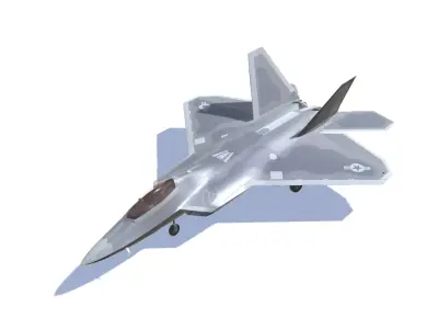 F-22 Raptor Jet Fighter Aircraft Low-poly 3D model