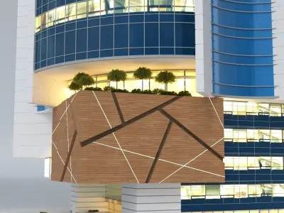 Skyscraper building Low-poly 3D model