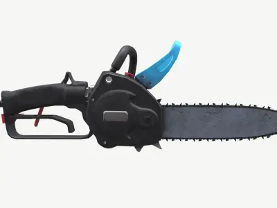 Chainsaw Low-poly 3D model 5