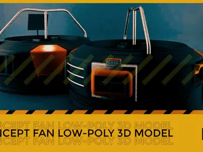3D concept fan - Low poly Low-poly 3D model