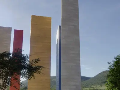 Satelite Towers Low-poly 3D model