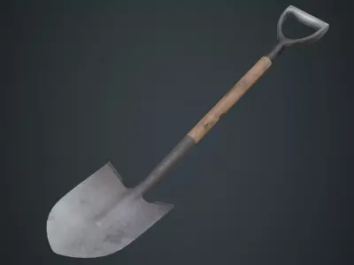 Shovel 1B Low-poly 3D model