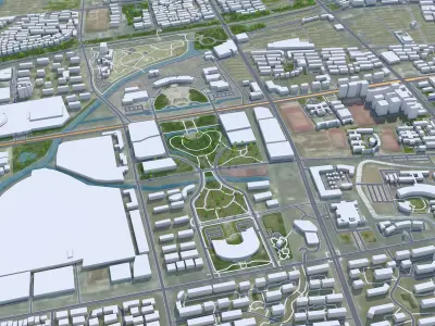 Jiaxing Zhejiang China 90km Low-poly 3D model