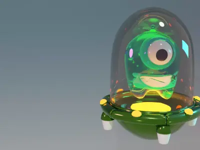 Stylized Cute Jelly Like Slimy Glowing Alien  3D model