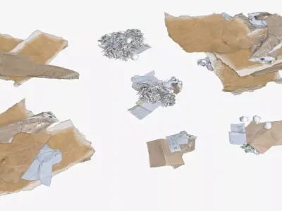 Paper Debris Set 1 Low-poly 3D model