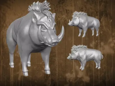 Boar Pet 3D printable Files for Action Figures 3D print model purchase