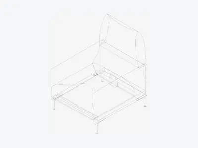 Furniture - Sofa - Contemporary - Snow - Chair Low-poly 3D model