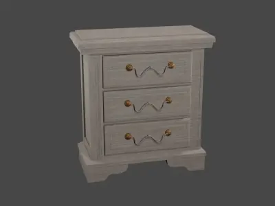 Wooden Dresser Low-poly 3D model
