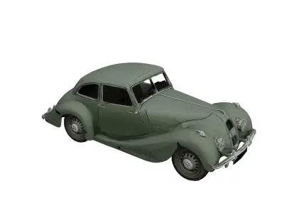 1935 Race Car Low Poly Optimized Vintage Racing Vehicle Asset Low-poly 3D model