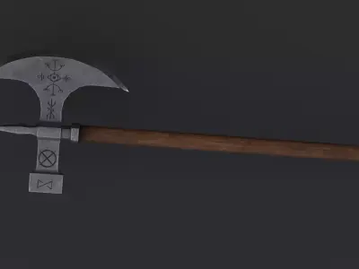 Medieval Axe Old Age Game Ready Low Poly Weapon PBR 4K Low-poly 3D model