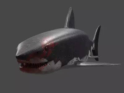 Great White Shark Model  Low-poly 3D model