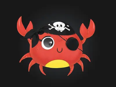 Pirate Crab Adventure A Claw-Some Journey Awaits 3D model