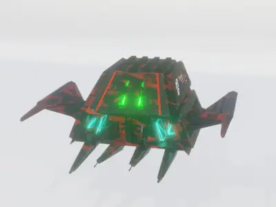 Low Poly Sci-Fi Drone Low-poly 3D model purchase