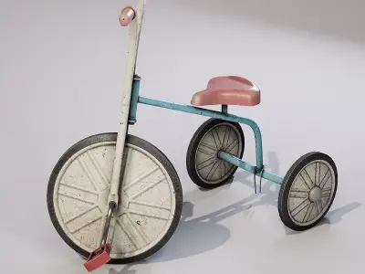 Children bicycle Low-poly 3D model