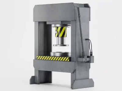 Hydraulic Press V3 - Optimized for Physics Simulations Low-poly 3D model