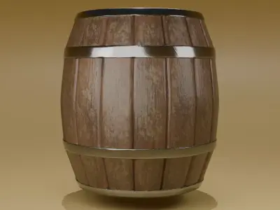 Barrel Low-poly 3D model 13