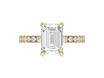 Emerald Solitaire  Ring 3D print model purchase