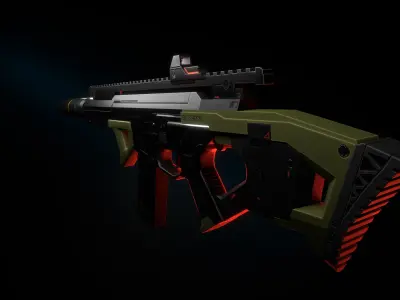 Sci-fi Assault Rifle Low-poly 3D model