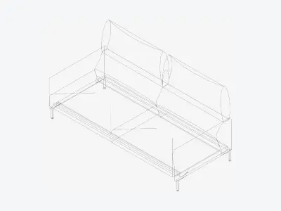 Furniture - Sofa - Contemporary - Snow - Medium Low-poly 3D model