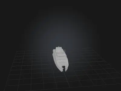 Realistic Ferry Model Low-poly 3D model