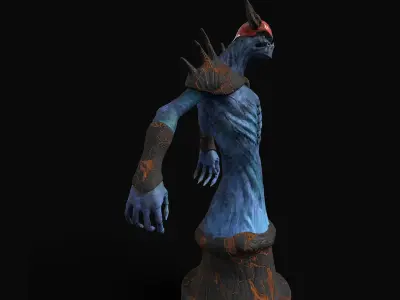 Monster demon statue Low-poly 3D model