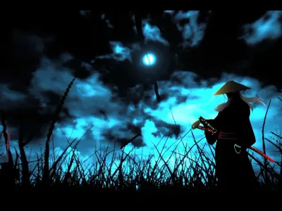 Long Japanese Sword Low-poly 3D model