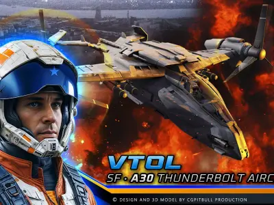 VTOL - A30 Thunderbolt Low-poly 3D model